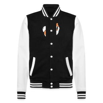 Spitz - College-Sweatjacke - Schwarz/Weiß - Vorne - Nik (191cm) & Marisol (170cm)