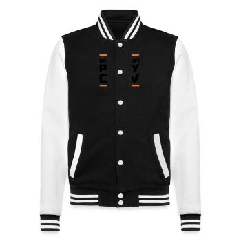 Barcelona Party Crew - College-Sweatjacke - Schwarz/Weiß - Vorne - Nik (191cm) & Marisol (170cm)