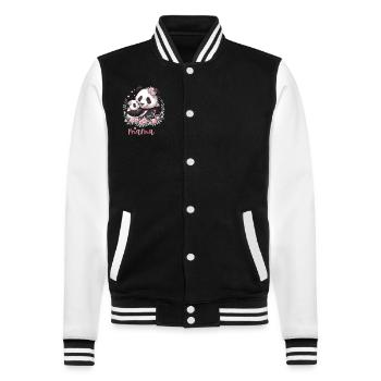 Panda Lover I Mama Panda And Cub Mother's Day - College-Sweatjacke - Schwarz/Weiß - Vorne - Nik (191cm) & Marisol (170cm)