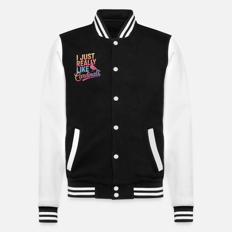 Kardinal Rotkardinal Vogel Roter Kardinal - College-Sweatjacke - Schwarz/Weiß