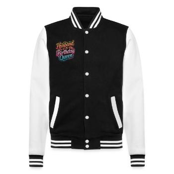 Ehemann Ehegatte Familie Hochzeit - College-Sweatjacke - Schwarz/Weiß - Vorne - Nik (191cm) & Marisol (170cm)