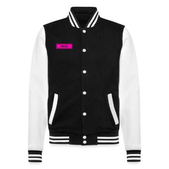 vielleicht später - College-Sweatjacke - Schwarz/Weiß - Vorne - Nik (191cm) & Marisol (170cm)