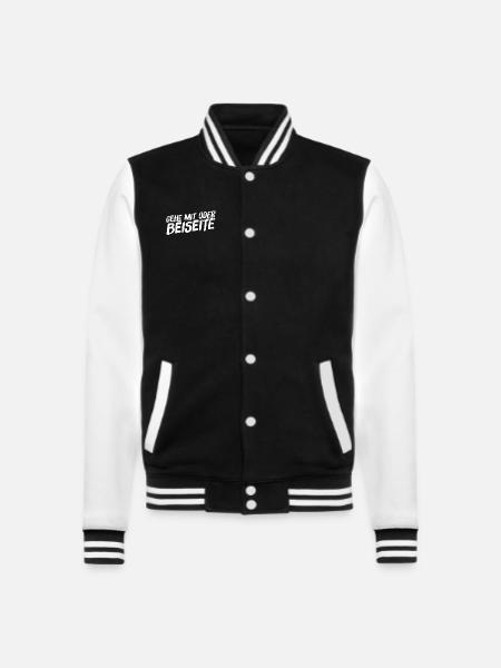auf welcher Seite stehst du? - College-Sweatjacke - Schwarz/Weiß