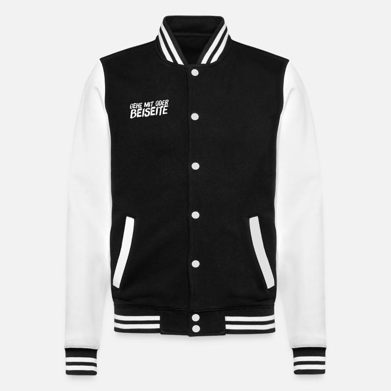 auf welcher Seite stehst du? - College-Sweatjacke - Schwarz/Weiß