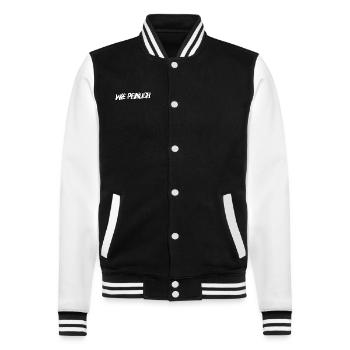 das ist mir peinlich - College-Sweatjacke - Schwarz/Weiß - Vorne - Nik (191cm) & Marisol (170cm)