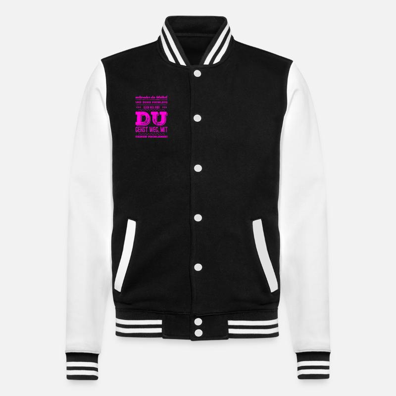 stell dich deinen Problemen - College-Sweatjacke - Schwarz/Weiß