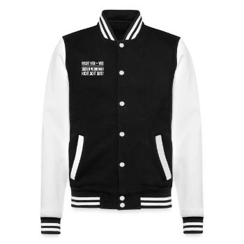 4 plus 4 - College-Sweatjacke - Schwarz/Weiß - Vorne - Nik (191cm) & Marisol (170cm)