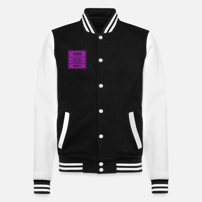 verbrannte Mandeln - College-Sweatjacke - Schwarz/Weiß