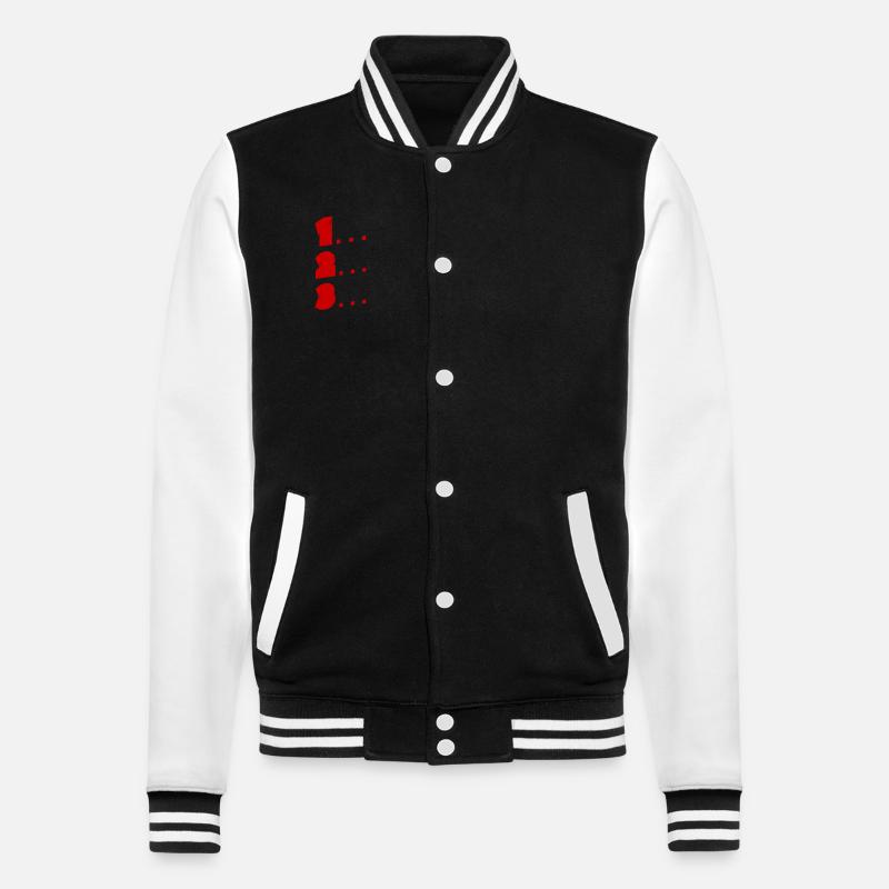 1, 2, 3 - College Sweat Jacket - black/white