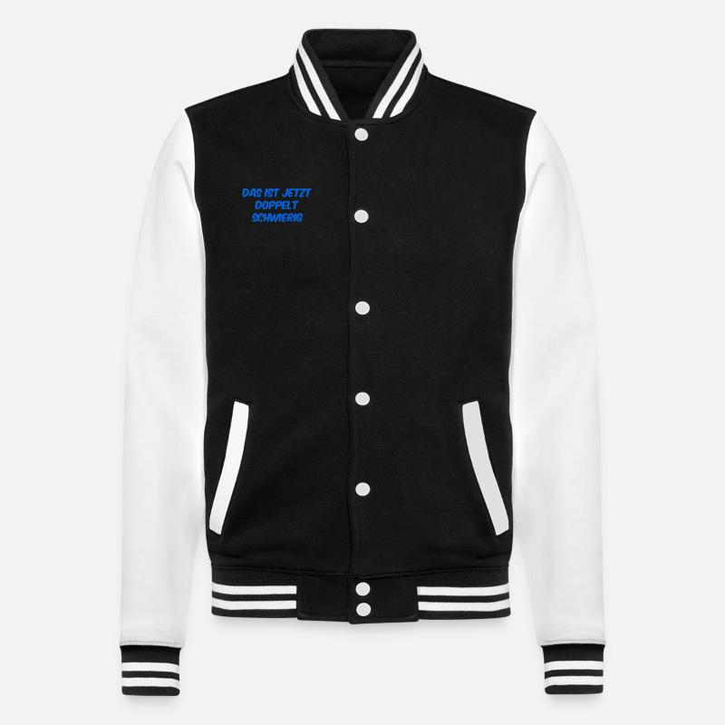It's getting harder - College Sweat Jacket - black/white