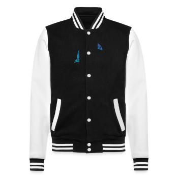 Delfin, Dolphin - College-Sweatjacke - Schwarz/Weiß - Vorne - Nik (191cm) & Marisol (170cm)