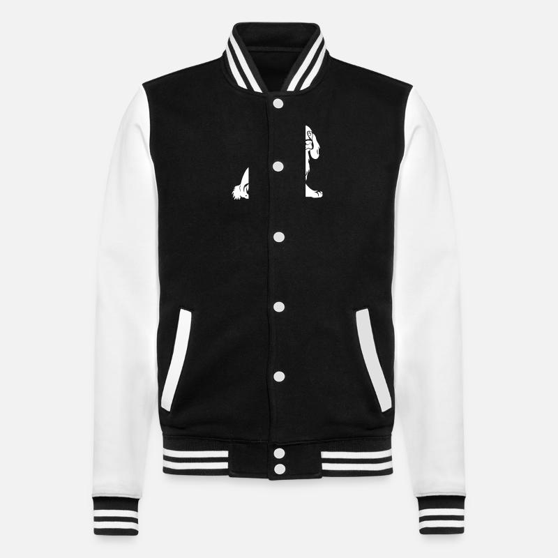 Cocker Spaniel Hund Silhouette - College-Sweatjacke - Schwarz/Weiß