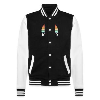 Papageientaucher Puffin - College-Sweatjacke - Schwarz/Weiß - Vorne - Nik (191cm) & Marisol (170cm)
