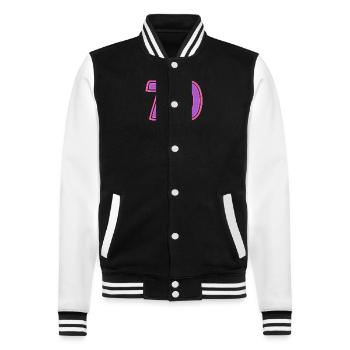 70. 70 YEARS. 70TH ANNIVERSARY. 70TH ANNIVERSARY. - College Sweat Jacket - black/white - Front - Nik (191cm) & Marisol (170cm)