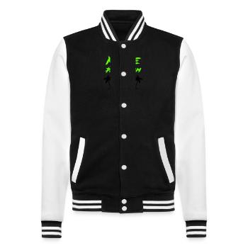 malle party team 2024 - College-Sweatjacke - Schwarz/Weiß - Vorne - Nik (191cm) & Marisol (170cm)