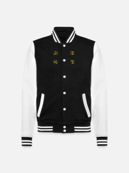 RETRAITE. BONNE RETRAITE. JOYEUSE RETRAITE - Veste Teddy - noir/blanc