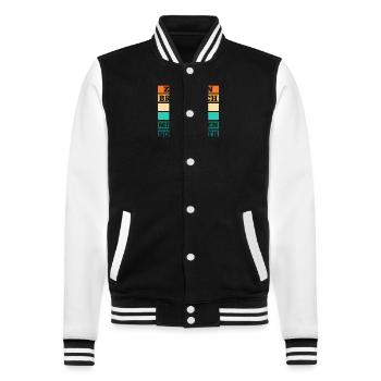 Bier Kaninchen Hase - College-Sweatjacke - Schwarz/Weiß - Vorne - Nik (191cm) & Marisol (170cm)