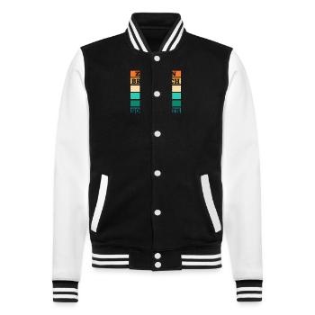 Wein Eulen - College-Sweatjacke - Schwarz/Weiß - Vorne - Nik (191cm) & Marisol (170cm)