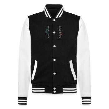 Neujahr Feuerwerk Silvester 2024 - College-Sweatjacke - Schwarz/Weiß - Vorne - Nik (191cm) & Marisol (170cm)