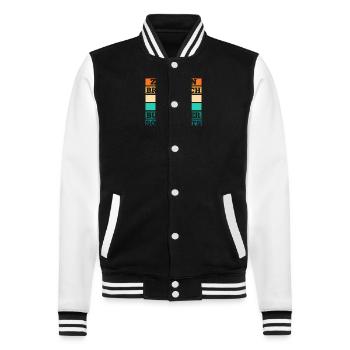 Hund Wein Bullterrier - College-Sweatjacke - Schwarz/Weiß - Vorne - Nik (191cm) & Marisol (170cm)