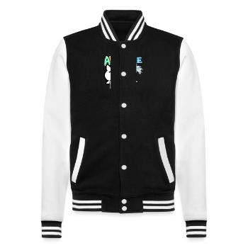 Robbe - Kawaii - College-Sweatjacke - Schwarz/Weiß - Vorne - Nik (191cm) & Marisol (170cm)