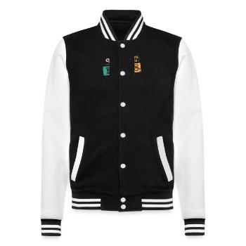 Original 1958 Jahrgang - 1958 Geburtstagsgeschenk - College-Sweatjacke - Schwarz/Weiß - Vorne - Nik (191cm) & Marisol (170cm)