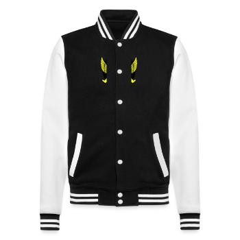 Drinking Beer Silhouette - College Sweat Jacket - black/white - Front - Nik (191cm) & Marisol (170cm)