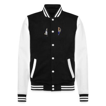 Jiu-Jitsu Möpse - College-Sweatjacke - Schwarz/Weiß - Vorne - Nik (191cm) & Marisol (170cm)