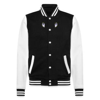 Elch Kopf - College-Sweatjacke - Schwarz/Weiß - Vorne - Nik (191cm) & Marisol (170cm)