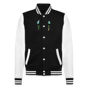 Maui Hawaii Hawaiian - College-Sweatjacke - Schwarz/Weiß - Vorne - Nik (191cm) & Marisol (170cm)