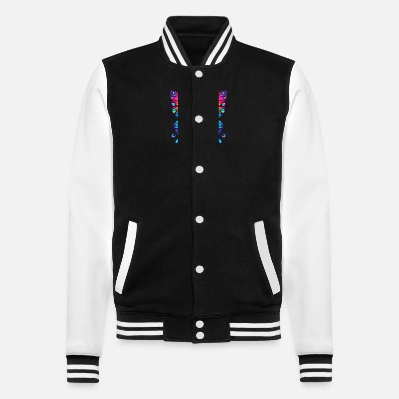 Schmetterling Regenbogen Farbenpracht - College-Sweatjacke - Schwarz/Weiß