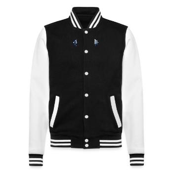 Turtle Dumbbell Fitness Workout Gym Training - College Sweat Jacket - black/white - Front - Nik (191cm) & Marisol (170cm)