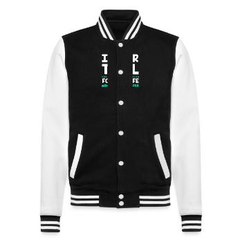 Pcos Awareness - College Sweat Jacket - black/white - Front - Nik (191cm) & Marisol (170cm)
