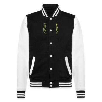 Bear Head Portrait Icon - College Sweat Jacket - black/white - Front - Nik (191cm) & Marisol (170cm)