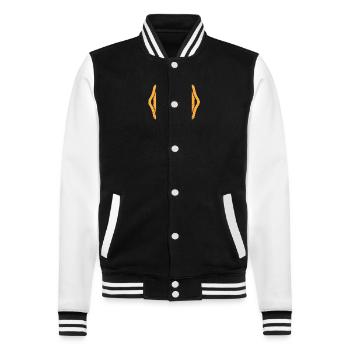 chicken breeder rooster hen backyard chickens - College Sweat Jacket - black/white - Front - Nik (191cm) & Marisol (170cm)