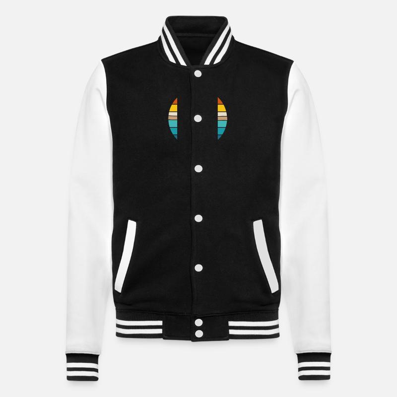 Faultier - College-Sweatjacke - Schwarz/Weiß