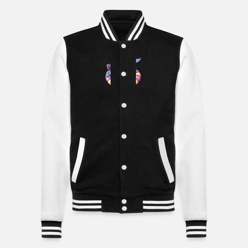 Whale Comic Cool - College Sweat Jacket - black/white