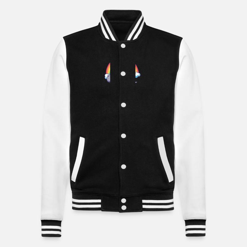 Nilpferd Weihnachtsmann Regenbogen - College-Sweatjacke - Schwarz/Weiß
