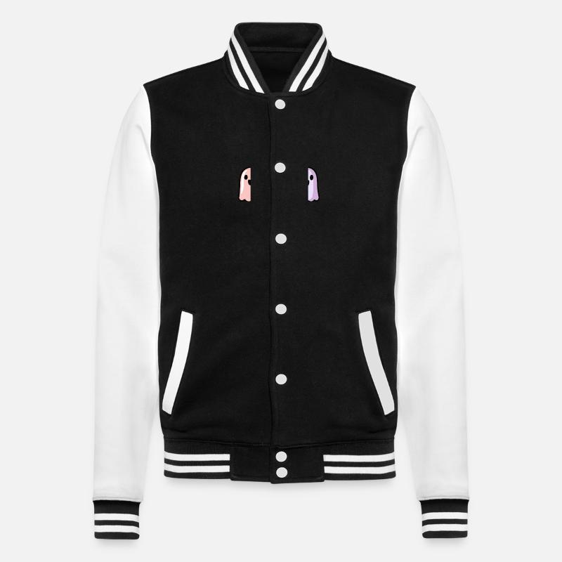 Geister Halloween Bunt - College-Sweatjacke - Schwarz/Weiß
