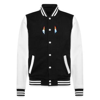 Koala Weihnachtsmann Regenbogen - College-Sweatjacke - Schwarz/Weiß - Vorne - Nik (191cm) & Marisol (170cm)
