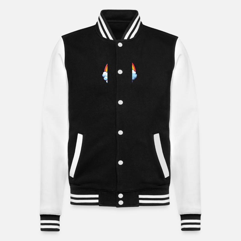 Koala Weihnachtsmann Regenbogen - College-Sweatjacke - Schwarz/Weiß