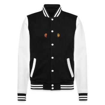 Pumpkin Halloween Cute - College Sweat Jacket - black/white - Front - Nik (191cm) & Marisol (170cm)