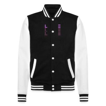 Love Love Love - College-Sweatjacke - Schwarz/Weiß - Vorne - Nik (191cm) & Marisol (170cm)