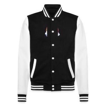 Border Collie Dog Santa Claus Rainbow - College Sweat Jacket - black/white - Front - Nik (191cm) & Marisol (170cm)