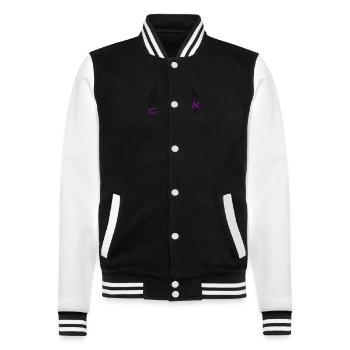 Junggesellinnenabschied Crew - College-Sweatjacke - Schwarz/Weiß - Vorne - Nik (191cm) & Marisol (170cm)