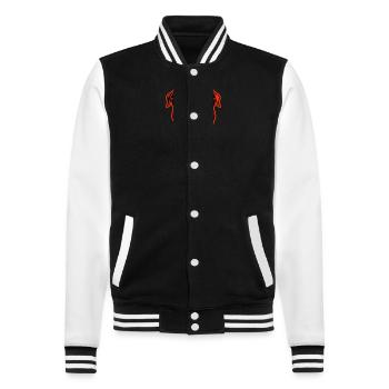 Tête de chien bouledogue - Veste Teddy - noir/blanc - Devant - Nik (191cm) & Marisol (170cm)