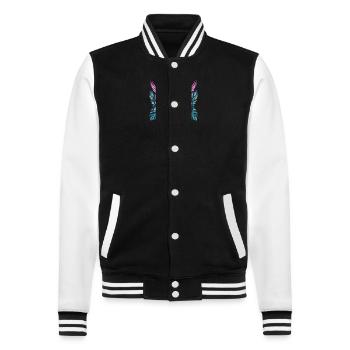 Zrce Crew Bunt - College-Sweatjacke - Schwarz/Weiß - Vorne - Nik (191cm) & Marisol (170cm)