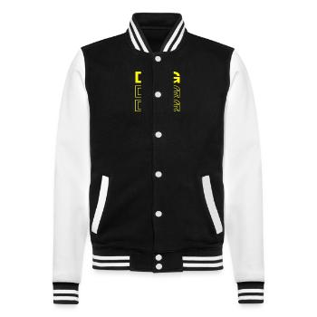 Three-dimensional - College Sweat Jacket - black/white - Front - Nik (191cm) & Marisol (170cm)