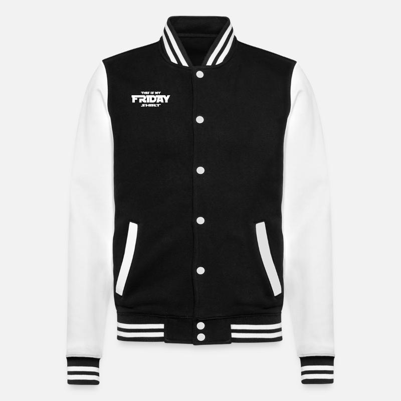 Vendredi, Vendredi, week-end, fermeture - Veste Teddy - noir/blanc