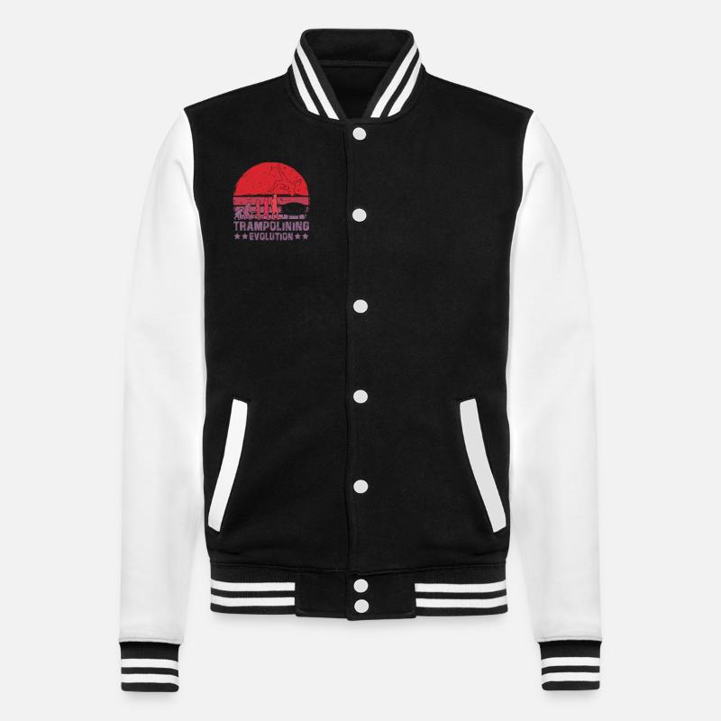 Evolution des Trampolinspringens - College-Sweatjacke - Schwarz/Weiß
